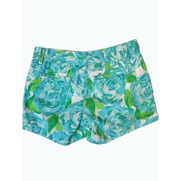 Lilly Pulitzer First Impression Callahan Short Turquoise Green Floral 2 - Picture 4 of 7